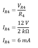 current through resistor R4 in the parallel circuit