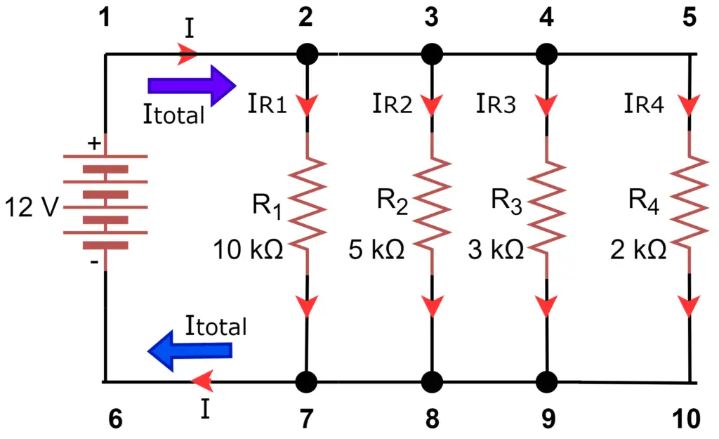total current in the parallel circuit