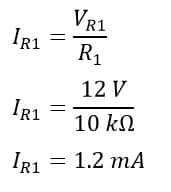 current through resistor R1 