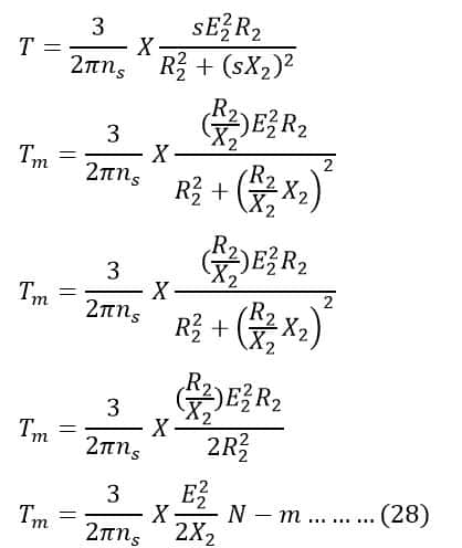 derivation of maximum torque equation of induction motor