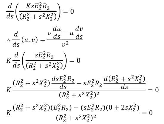 alternate method for derivation of Condition for Maximum Running Torque of Induction Motor