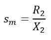 formula of slip at which the torque is maximum