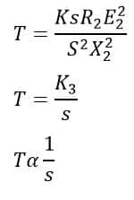 formula showing relationship of torque and slip beyond full load slip
