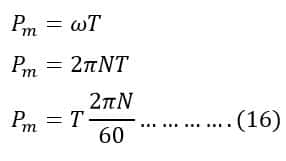 mechanical output of induction motor with relation to its speed and torque