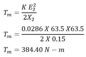 solved problem maximum torque of induction motor