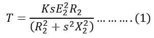 torque equation of the induction motor