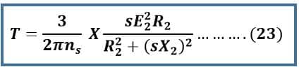 torque equation of induction motor