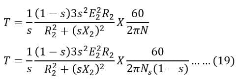 torque formula of induction motor