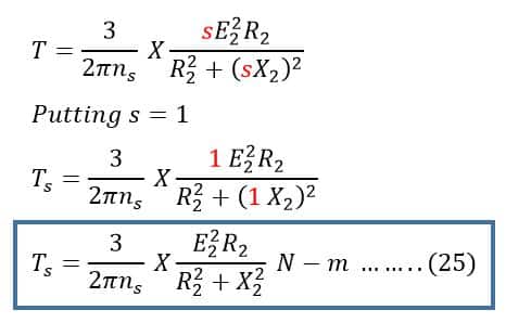 derivation of starting torque of induction motor