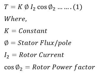 torque formula of induction motor