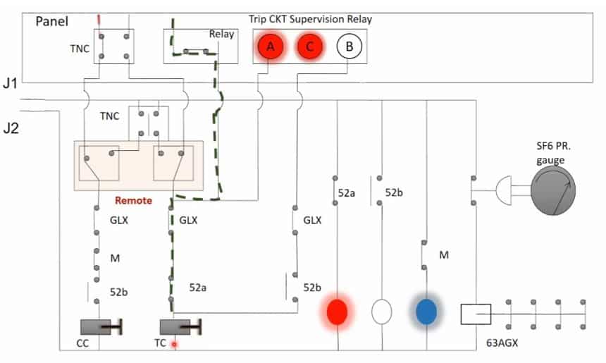 circuit breaker control, circuit without anti-pumping relay