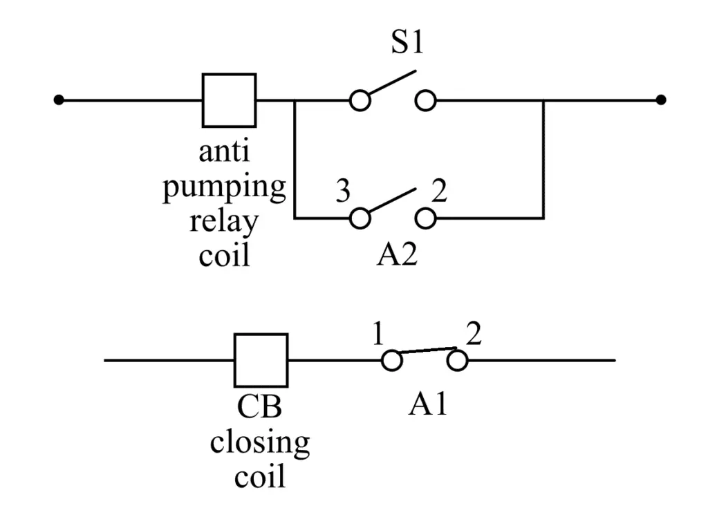 anti-pumping relay circuit diagram