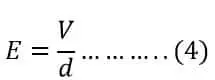 formula of electric field between the plates of a capacitor