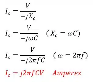 formula for Charging current for a single-phase line 