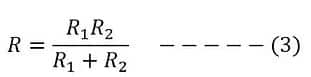 formula of Total equivalent resistance of the parallel circuit