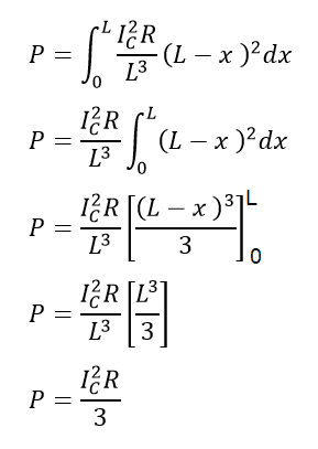 derivation of total power loss in the entire line  length L due to charging current