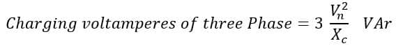 formula of Total three phase charging voltamperes