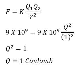 Definition of One Coulomb on the basis of coulomb’s law