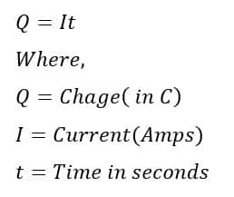 Formula for Finding charges in Coulombs