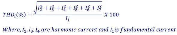 formula of Total harmonic distortion of current (THDi)
