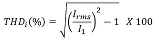 equation of total harmonic distortion of current