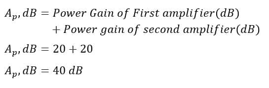 power gain is sum of power gain of amplifiers