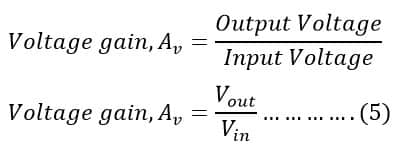 voltage gain formual
