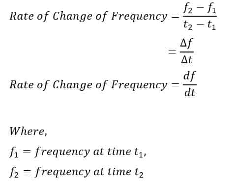 formula of rate of change of frequency
