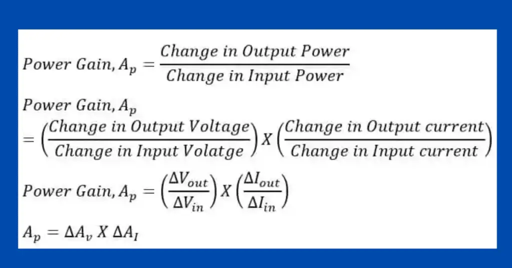 Voltage, Current and Power Gain of an Amplifier explained