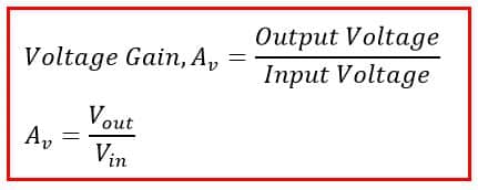 voltage gain formula