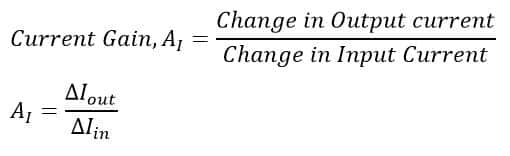 Ac current gain formula