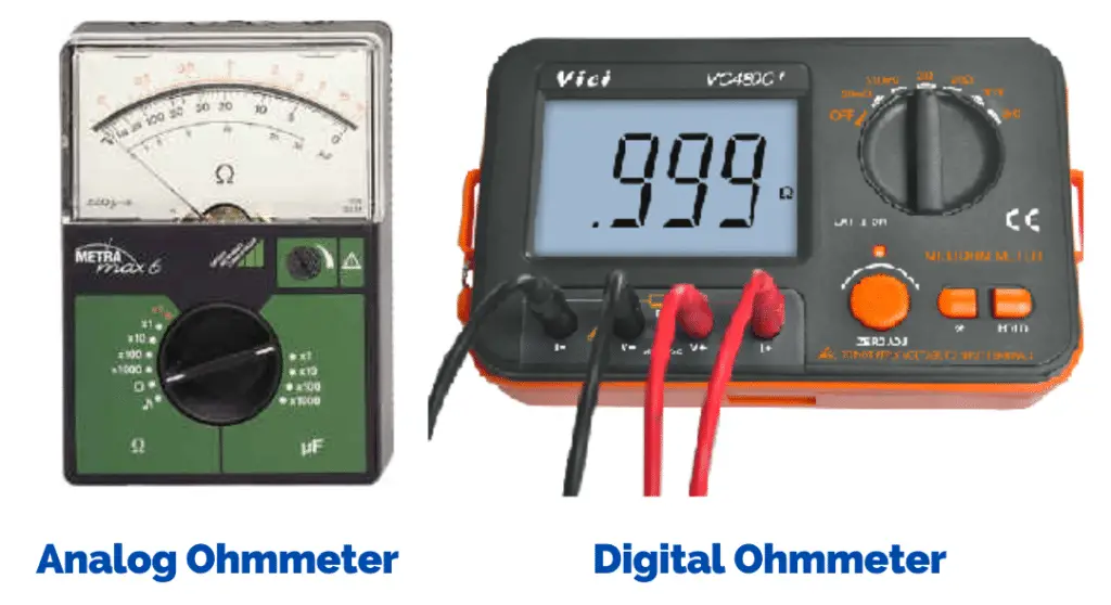 Ohmmeter or troubleshooting electrical equipment