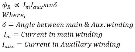 flux formula for split phase single phase induction motor
