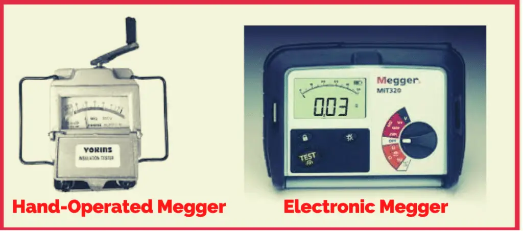 Insulation tester or troubleshooting electrical equipment