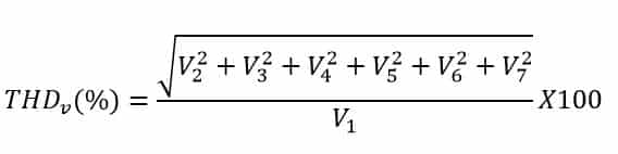 THDv(%) formula and harmonics