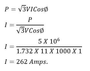 magnitude of current in transformer