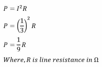 line loss with use of step up transformer