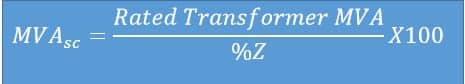 Realtion between MVAsc and percentage impedance of transformer