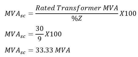 fault MVA in MVAsc