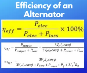 Losses and Efficiency of an Alternator