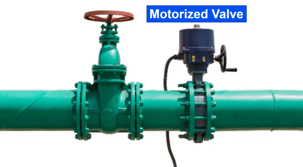 Motorized valve in pipeline