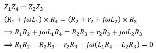 derivation of bridge balance in maxweel's  bridge