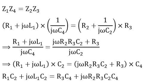 equation of owen's bridge blanked condition