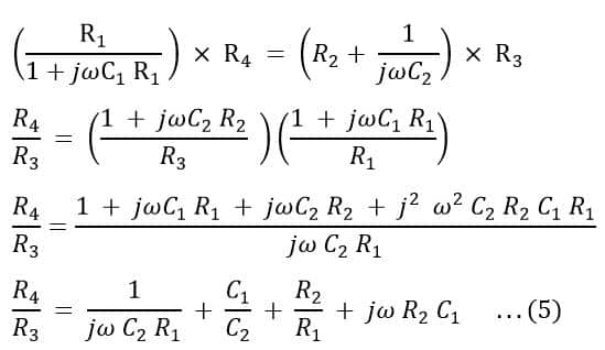 derivation of Balanced condition  of wien's bridge