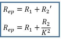 formula for total resistance of transformer referred to primary