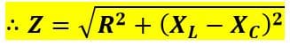 impedance formula of RLC series circuit