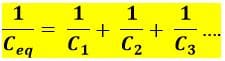 equivalent capacitance of parallel connected capacitors