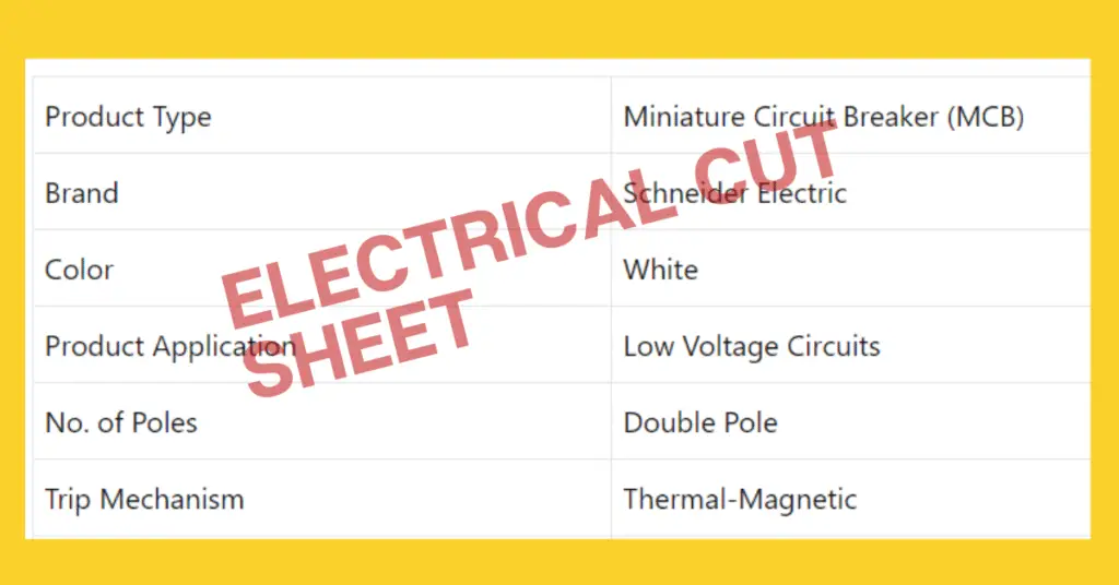 electrical cut sheet explained