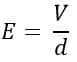 formula of electric field intensity