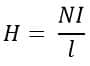 formula of magnetic field intensity
